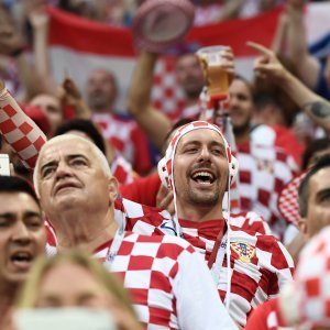 Hrvatski navijači na tribinama stadiona Lužnjiki