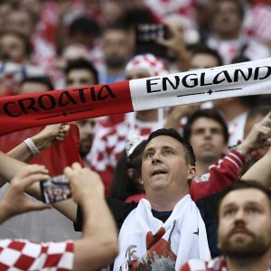 Hrvatski navijači na tribinama stadiona Lužnjiki