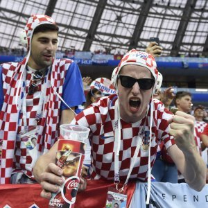 Hrvatski navijači na tribinama stadiona Lužnjiki