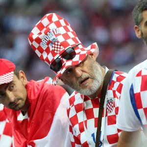 Navijači na stadionu Lužnjiki, Hrvatska - Engleska