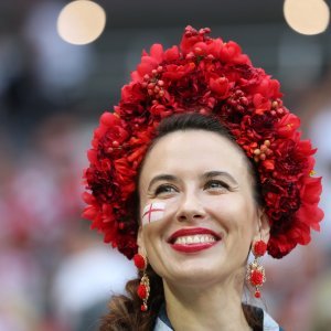 Navijači na stadionu Lužnjiki, Hrvatska - Engleska