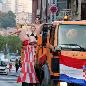 Slavlje Riječana nakon osvajanja drugog mjesta na Svjetskom nogometnom prvenstvu