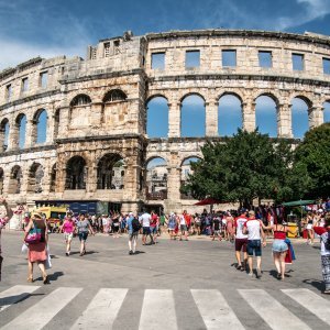 Arena u Puli tijekom finalne utakmice SP-a Hrvatska - Francuska