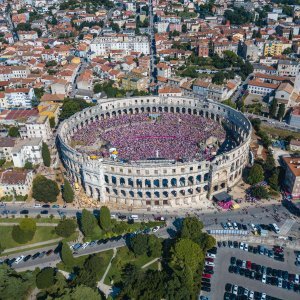 Arena u Puli tijekom finalne utakmice SP-a Hrvatska - Francuska