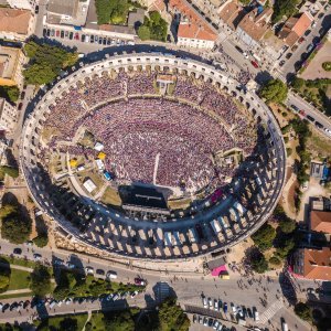 Arena u Puli tijekom finalne utakmice SP-a Hrvatska - Francuska