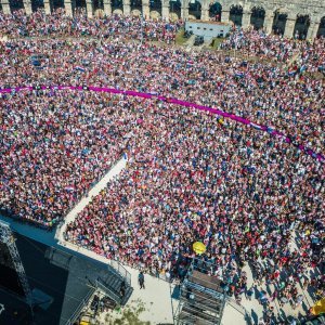 Arena u Puli tijekom finalne utakmice SP-a Hrvatska - Francuska