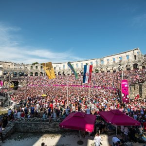 Arena u Puli tijekom finalne utakmice SP-a Hrvatska - Francuska