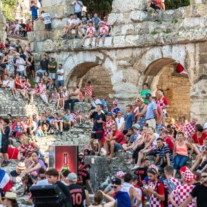 Arena u Puli tijekom finalne utakmice SP-a Hrvatska - Francuska