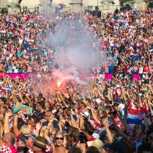 Arena u Puli tijekom finalne utakmice SP-a Hrvatska - Francuska