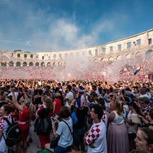 Arena u Puli tijekom finalne utakmice SP-a Hrvatska - Francuska