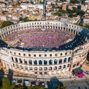 Arena u Puli tijekom finalne utakmice SP-a Hrvatska - Francuska