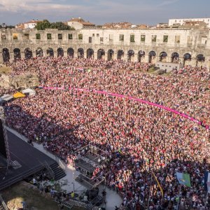 Arena u Puli tijekom finalne utakmice SP-a Hrvatska - Francuska