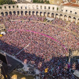 Arena u Puli tijekom finalne utakmice SP-a Hrvatska - Francuska