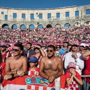 Arena u Puli tijekom finalne utakmice SP-a Hrvatska - Francuska