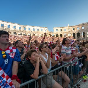 Arena u Puli tijekom finalne utakmice SP-a Hrvatska - Francuska