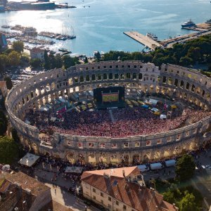 Arena u Puli tijekom finalne utakmice SP-a Hrvatska - Francuska
