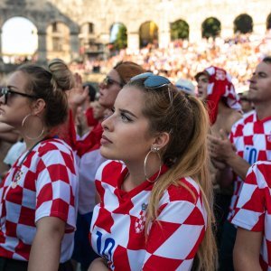 Arena u Puli tijekom finalne utakmice SP-a Hrvatska - Francuska