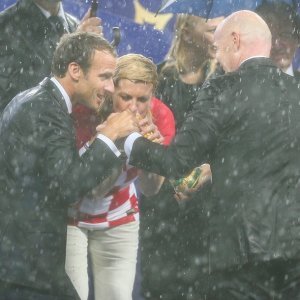 Emmanuel Macron, Kolinda Grabar Kitarović, Gianni Infantino