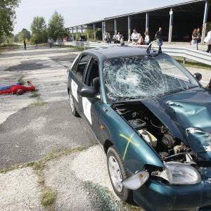 Crash test vozila u kampusu Borongaj