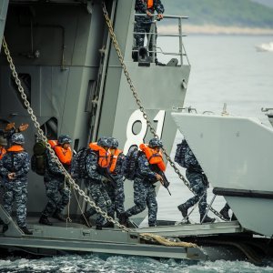 Pomorsko zračni desant i vatrena potpora pomorskim snagama na vojnom poligonu Žirje