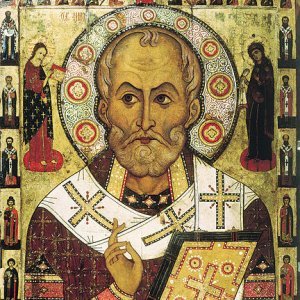 Sveti Nikola na novgradskoj fresci iz 1294. godine