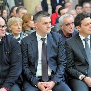 Tajnik HKS-a Josip Vranković na komemoraciji za košarkaškog trenera Boška Božića Pepsija