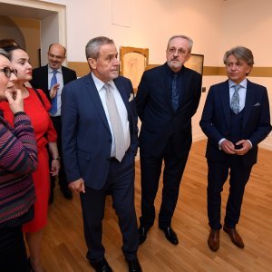 Gradonačelnik Milan Bandić na otvorenju izložbe Mersada Berbera u Klovićevim dvorima