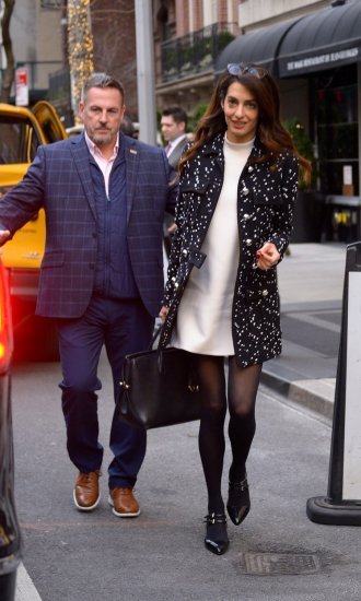 Dior Bar Bag worn by Amal Clooney New York City November 1, 2019
