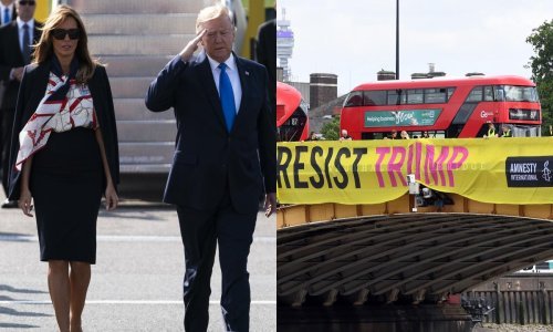 Trump stigao u Englesku i odmah izvrijeđao gradonačelnika Londona; na mostu ga dočekali transparenti: Otpor!