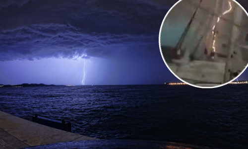 [VIDEO] Nevrijeme poharalo Vis; pogledajte trenutak kada munja udara u jedrilicu