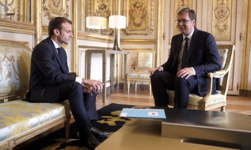 Macrona u Beogradu dočekali s pogačom i soli