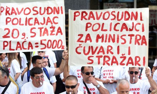 Prosvjed pravosudnih policajaca diljem Hrvatske, ministru poručili: Ovako više ne ide