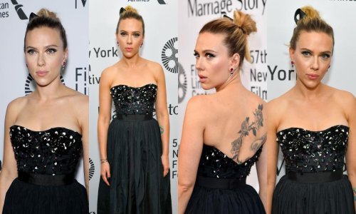 Scarlett Johansson mamila uzdahe u elegantnoj crnoj haljini s perlicama