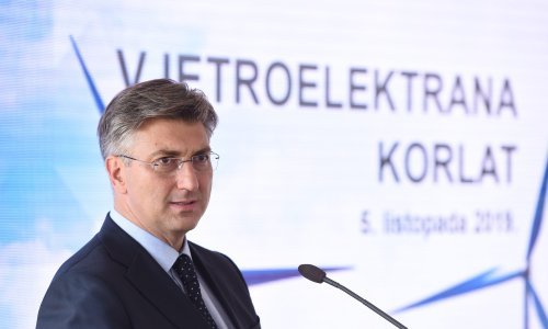Plenković na gradilištu HEP-ove Vjetroelektrane Korlat, vrijedne pola milijarde kuna