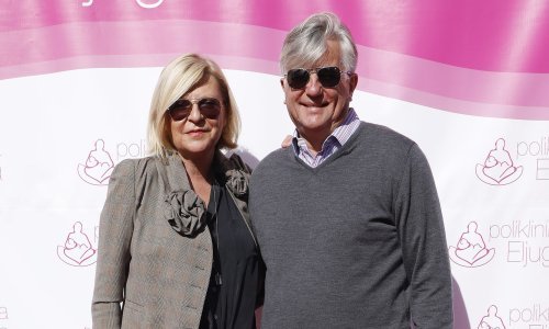 Modno usklađeni Željka Ogresta i Dubravko Merlić nisu prošli neprimijećeno na velikoj proslavi Poliklinike Eljuga