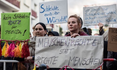 Prosvjedi povodom pete godišnjice osnivanja protuislamskog i ksenofobnog pokreta Pegida