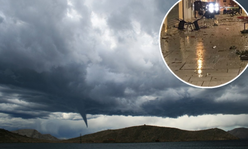 Krenulo je: Umagom protutnjala jaka pijavica, u Splitu jugo udara preko 100 km/h, otoci opet odsječeni