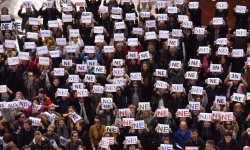 [FOTO] Pogledajte 'milenijsko NE' koje su Vladi uputili prosvjetari iz Pule