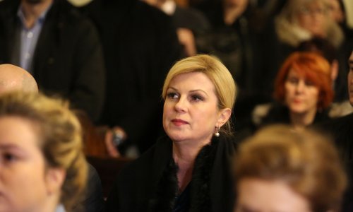 Predsjednica sa suprugom Jakovom na polnoćki na Trsatu