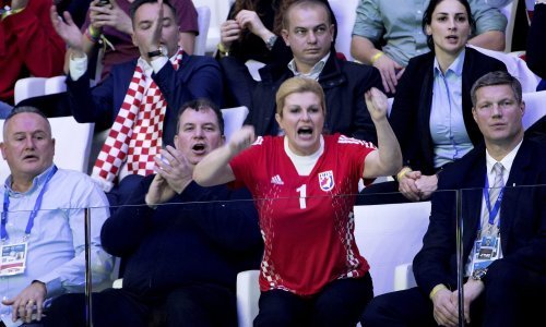 Grabar Kitarović zdušno navijala za 'barakude' u Budimpešti