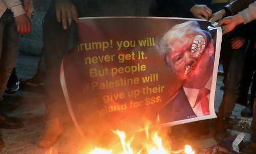 Palestinci prosvjeduju uoči objave Trumpovog mirovnog plana