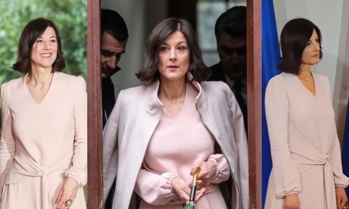 Sanja Musić Milanović odabrala je decentan stajling kako ne bi zasjenila svog supruga, no ipak je ukrala svu pažnju