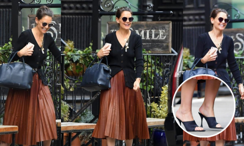 Katie Holmes nosi suknju i cipele za kojima vlada prava pomama