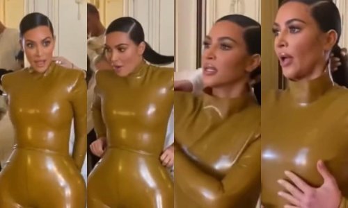 Sve za modu: Kim Kardashian pokazala kako se s puno muke uvukla u pripijeni outfit