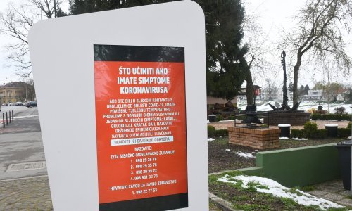 U Sisku dva novooboljela od koronavirusa