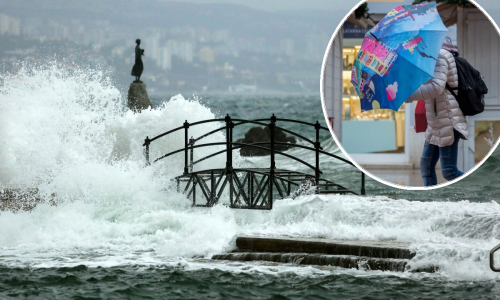 Žuti meteoalarm u većem dijelu Hrvatske zbog jakog vjetra, a u utorak pljuskovi s grmljavinom, susnježica i snijeg