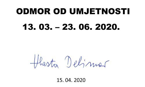 Umjetnici s publikom podijelili svoje misli u vrijeme korone