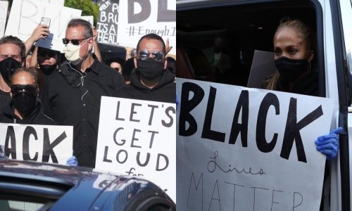 Jennifer Lopez među 50 tisuća prosvjednika; transparent koji je nosio njezin zaručnik zbog jednog je detalja svima zapeo za oko