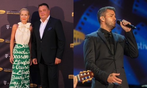 Barbara Kolar u diskutabilnoj kreaciji pored Duška izgleda još mršavije, a Damir Kedžo u crnom zimskom odijelu usred ljeta kao da ide na sprovod