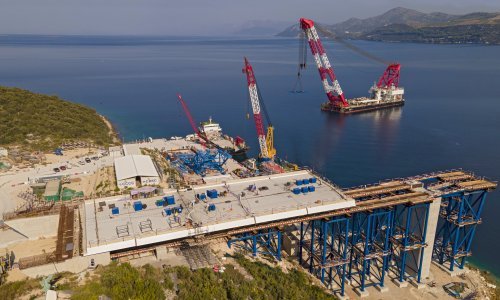 [FOTO] Pogledajte kako se povezuje obala sa stupovima Pelješkog mosta, Kinezi ubrzali gradnju
